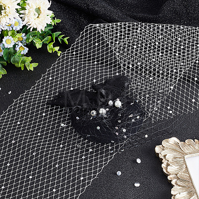 Polyester Mesh Tulle Fabric FIND-WH0126-389B-1