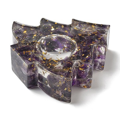 Natural Amethyst & Resin Candle Holder Molds DJEW-H012-03E-1