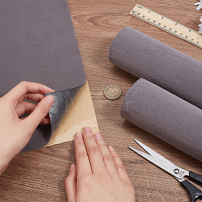 Velvet Self-adhesive Fabric DIY-WH0387-31A-1