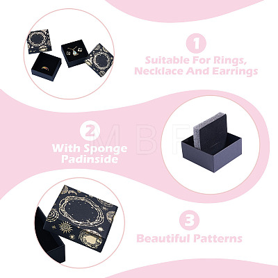 10Pcs Sun Moon Star Printed Cardboard Gift Boxes CBOX-TA0001-21B-1