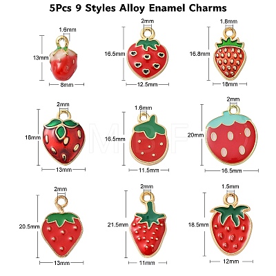 45Pcs 9 Styles Alloy Enamel Charms ENAM-CJ0003-97-1