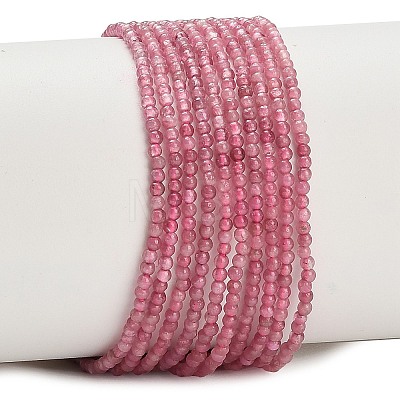 Natural Pink Tourmaline Beads Strands G-A322-A05-2mm-1