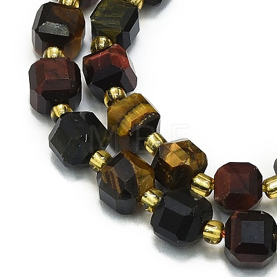 Natural Tiger Eye Beads Strand G-I376-D36-01-1