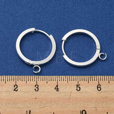 201 Stainless Steel Huggie Hoop Earrings Findings STAS-A167-01H-S-1