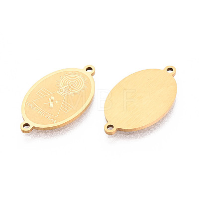 Religion 201 Stainless Steel Oval with Virgin Links Connector Charms STAS-T073-53B-G-1