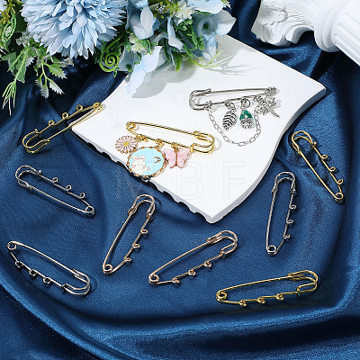 30Pcs 3 Colors Iron Safety Pin Brooch IFIN-SC0002-11-1