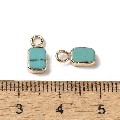 Synthetic Turquoise Rectangle Charms G-Q169-07G-12-1