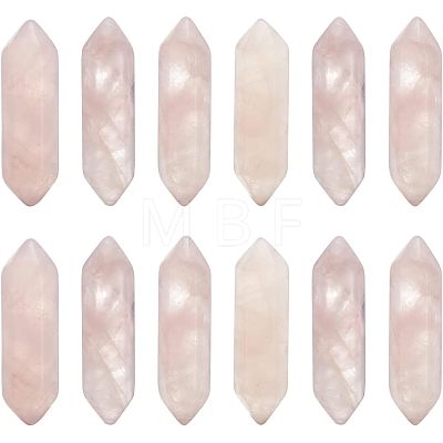 Olycraft Faceted Natural Rose Quartz Double Terminated Points Healing Stones G-OC0003-61-1