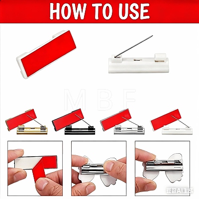 Plastic Adhesive Back Bar Pins with Iron Pins JEWB-B045-01D-1