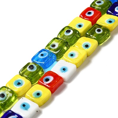 Handmade Evil Eye Lampwork Beads Strands LAMP-G154-03-1