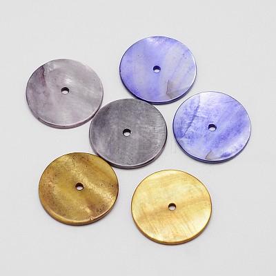 Dyed Natural Shell Bead Spacers SHEL-P004-08-1