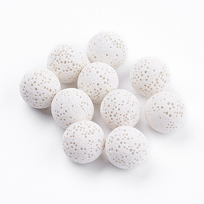 Unwaxed Natural Lava Rock Beads G-I190-14mm-B03-1