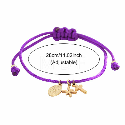 Brass Constellation Cross Charm Bracelets IC8656-2-1