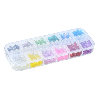 840Pcs 12 Colors Spray Painted Crackle Glass Beads CCG-FS0001-01-1
