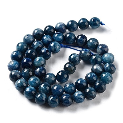 Natural Dyed Kyanite/Cyanite/Disthene Round Beads Strands G-N0150-05-8mm-01-1