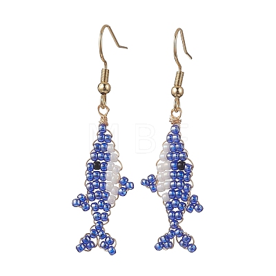 Handmade Glass Seed Beaded Dangle Earrings EJEW-MZ00721-1