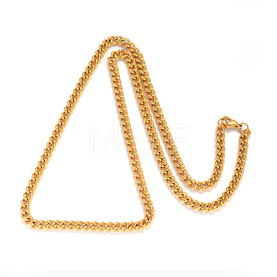 201 Stainless Steel Twisted Chain Curb Chain Necklaces NJEW-L416-06-1