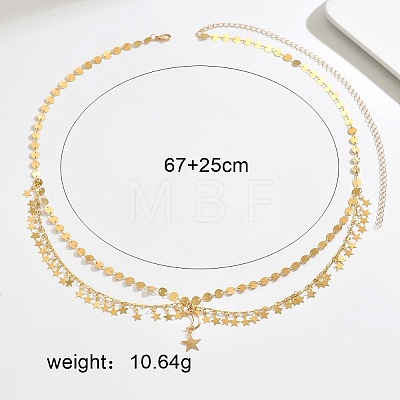 Iron Coin Link Star Tassel Chain Belts for Women WG036E3-01-1