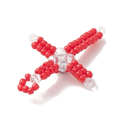 Glass Seed Beaded Pendants PALLOY-MZ01279-01-1