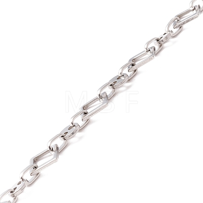 Non-Tarnish 304 Stainless Steel Rhombus & Coffee Bean Link Chains CHS-F017-03P-1