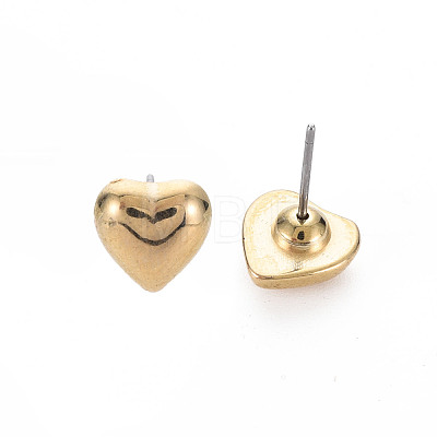 Heart Stud Earrings for Women EJEW-S213-02B-01G-RS-1