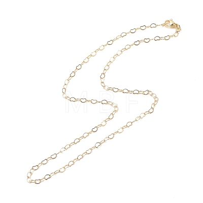 Brass Heart Link Chains Necklace for Women NJEW-P265-39G-1
