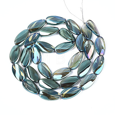 Electroplate Transparent Glass Beads Strands EGLA-N055-02H-1