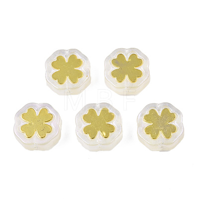 Transparent Spray Painted Glass Beads LAMP-N032-04-A06-1