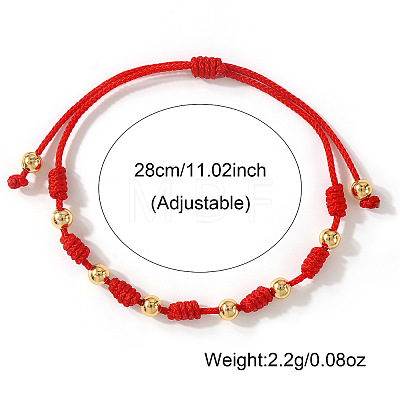Vintage Chinese New Year Brass Round Beads Braided Bead Bracelets HL9479-1-1