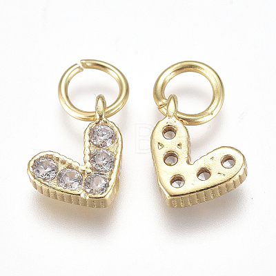 Brass Micro Pave Cubic Zirconia Charms LS-ZIRC-F111-08G-03-1