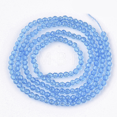 Electroplate Transparent Glass Beads Strands X-EGLA-N002-03E-1