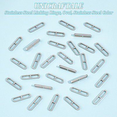 Unicraftale 201 Stainless Steel Linking Rings STAS-UN0051-50-1