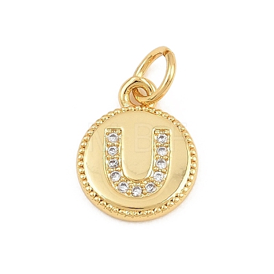 Brass Micro Pave Clear Cubic Zirconia Charms CU-CBA56CE-12G-U-1