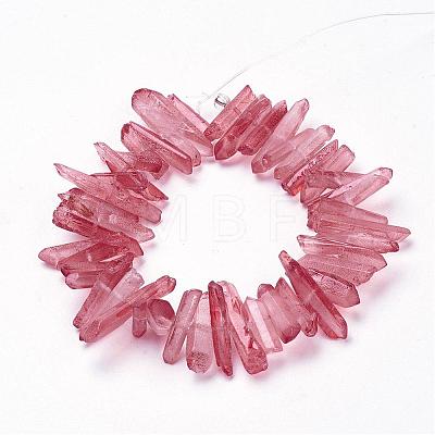 Natural Quartz Crystal Points Beads Strands G-K181-B09-1