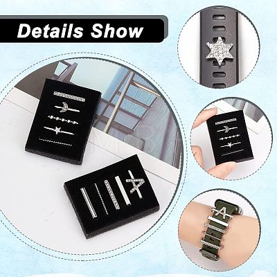  10Pcs Moon & Letter Alloy Watch Band Charms FIND-NB0003-20-1