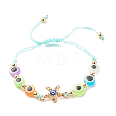 6Pcs 6 Style Resin Evil Eye Braided Bead Bracelets Set BJEW-JB08338-1