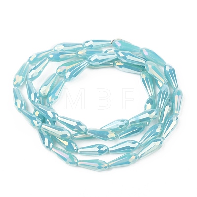 Electroplated Opaque Glass Beads Strands EGLA-L015-FR-B18-01-1