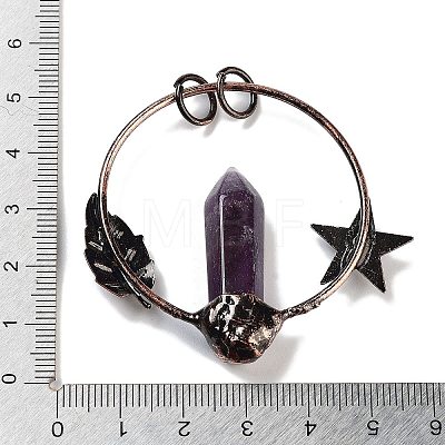 Natural Amethyst Faceted Pointed Bullet Big Pendants G-A221-01C-1