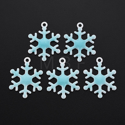 Spray Painted Alloy Enamel Pendants ENAM-N055-036D-NR-1