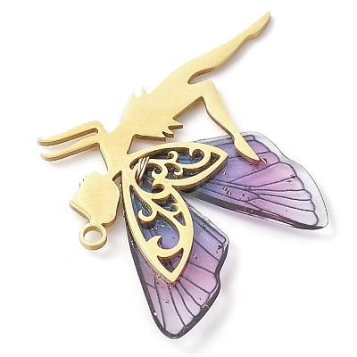 Golden Tone 201 Stainless Steel Pendants PALLOY-TA00161-1