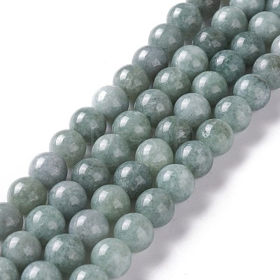 Natural White Jade Imitation Burmese Jade Beads Strands G-I299-F09-8mm-1