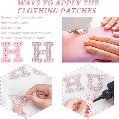  26Pcs Iron On/Sew on Non-Woven Fabrics Patches DIY-NB0007-07-1