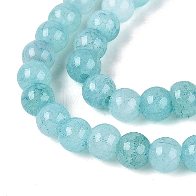 Ombre Effect Dyed Crackle Glass Beads Strands GLAA-Q106-01A-B25-1
