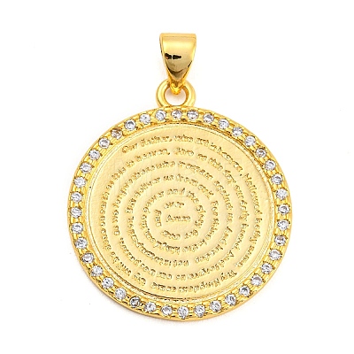 Brass with Cubic Zirconia Pendants X-KK-K332-16A-G-01-1