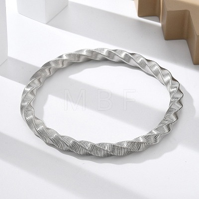 304 Stainless Steel Stretch Bangles for Women BJEW-P315-02A-P-1