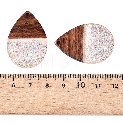 Epoxy Resin & Walnut Wood Pendants RESI-T057-11E-1