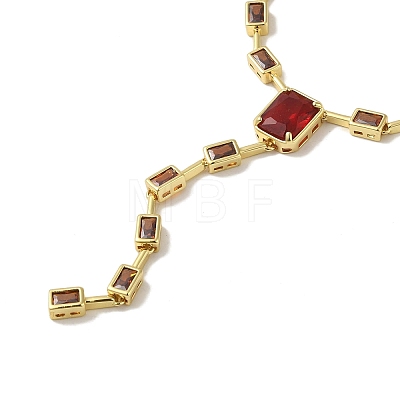 Rack Plating Brass Micro Pave Cubic Zirconia Necklaces NJEW-P308-01G-01-1