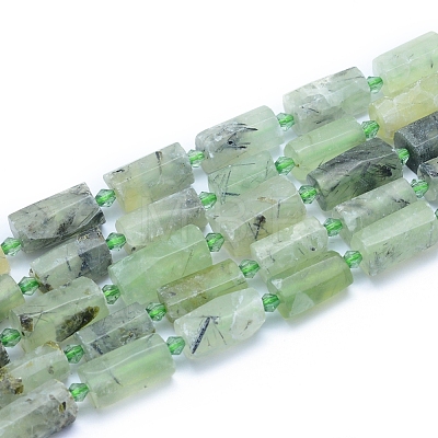 Frosted Natural Prehnite Beads Strands G-L552C-04-1