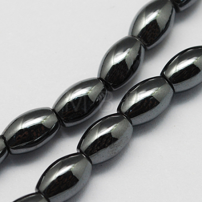 Non-magnetic Synthetic Hematite Beads Strands X-G-Q896-9x6mm-1