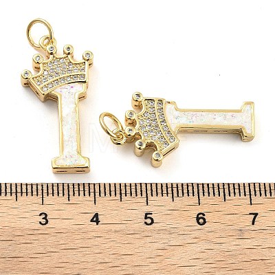 Brass Micro Pave Clear Cubic Zirconia Pendants KK-G498-01I-02-1